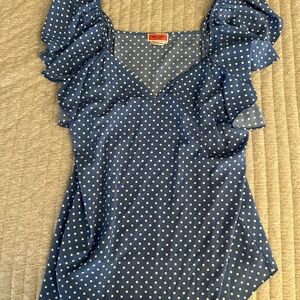 Kate Space Blue Polka Dot Women's Top